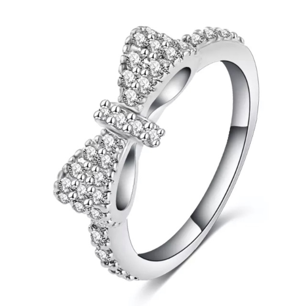 NEW!💙💎🎀GORGEOUS! BOW KNOT RING!🎀💎💙PAVE CZ! 7 - Picture 4 of 10